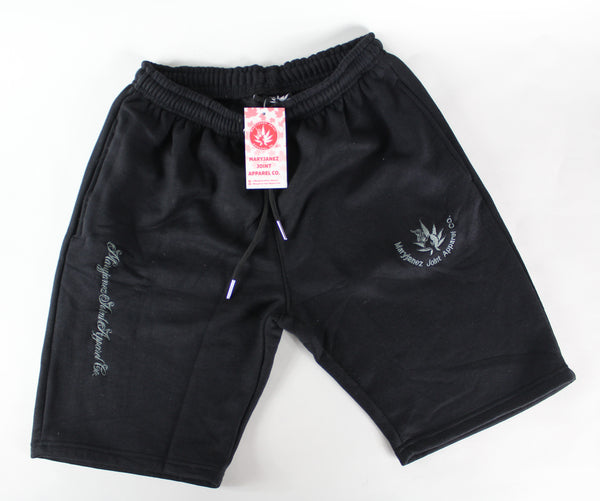 Black Embroidered Shorts